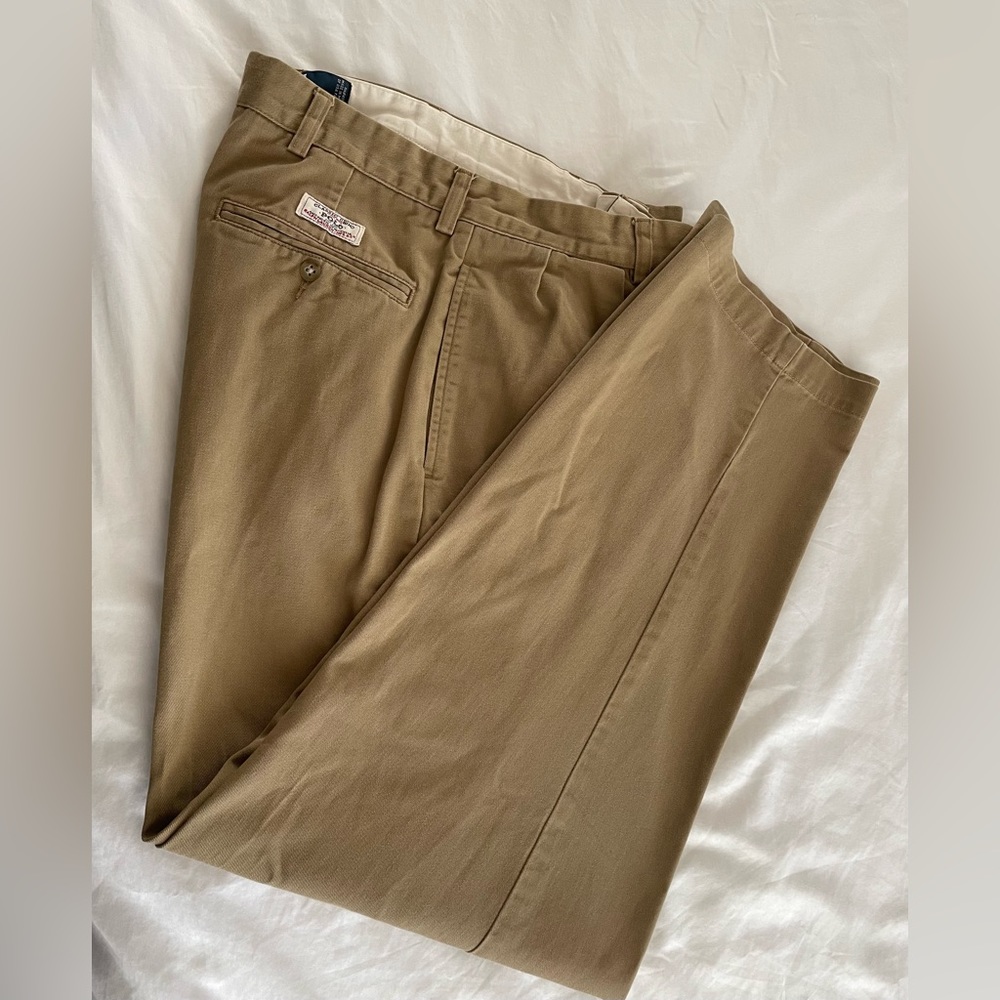 Polo Ralph Lauren Mens Classic Chino Khaki Andrew 100% Cotton Pants. Sz. 34/30